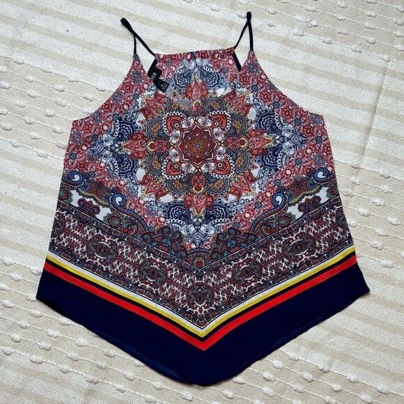 A. Byer paisley handkerchief spaghetti strap tank top/ camisole size m - Picture 3 of 9